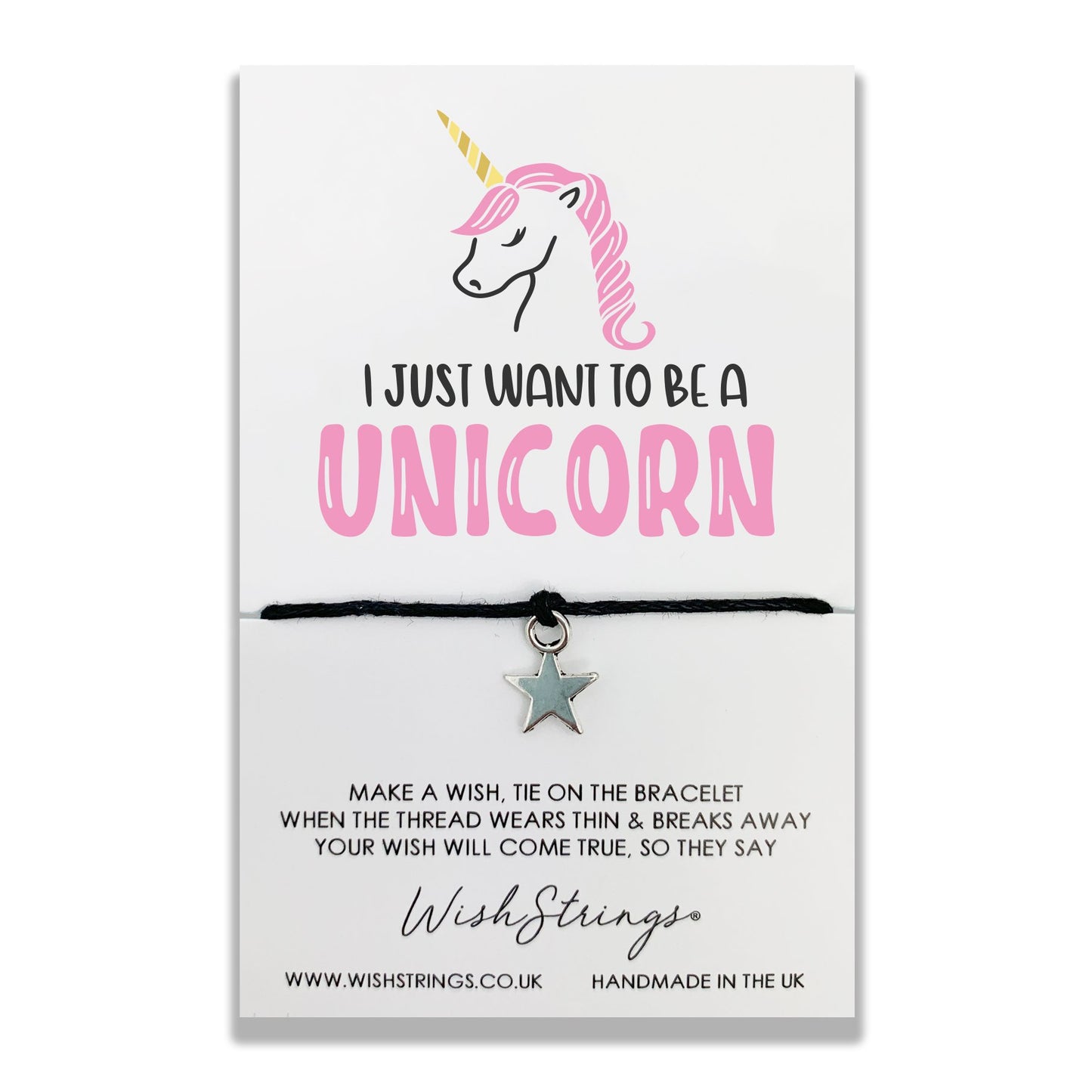 Unicorn Wish String Bracelet With Lucky Charm