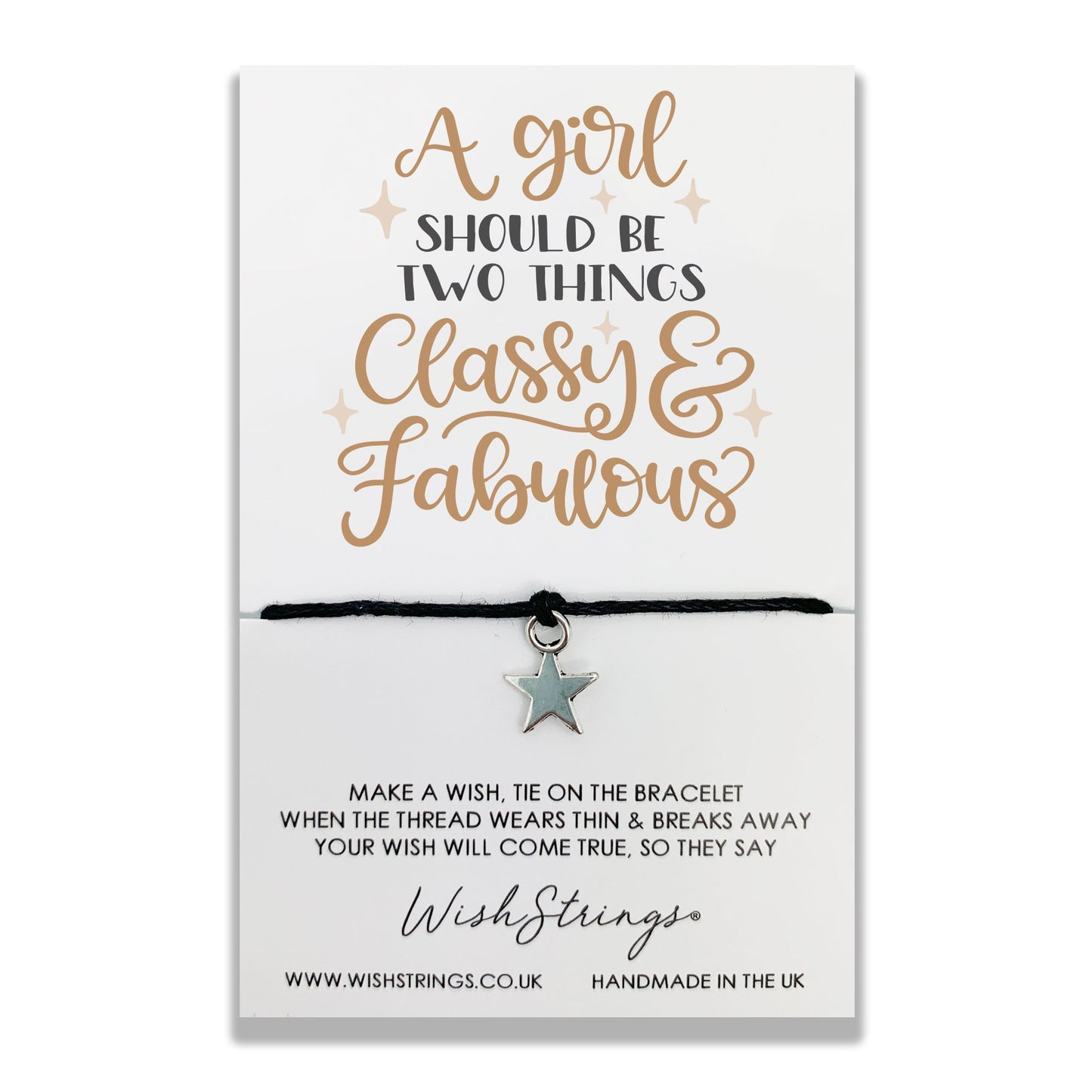 Classy & Fabulous Wish String Bracelet With Lucky Charm
