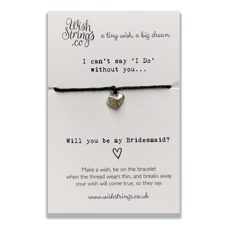 Be My Bridesmaid? Wish String Bracelet With Lucky Charm