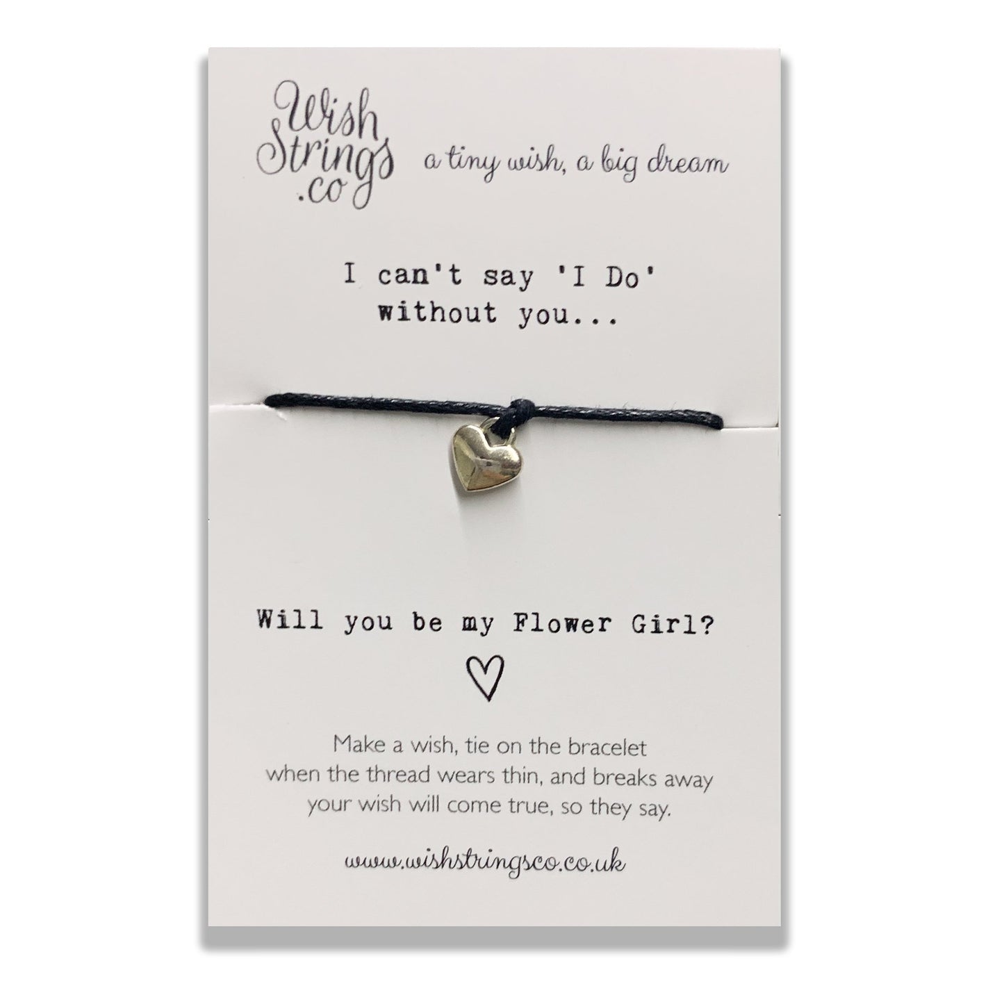 Be My Flower Girl? Wish String Bracelet With Lucky Charm