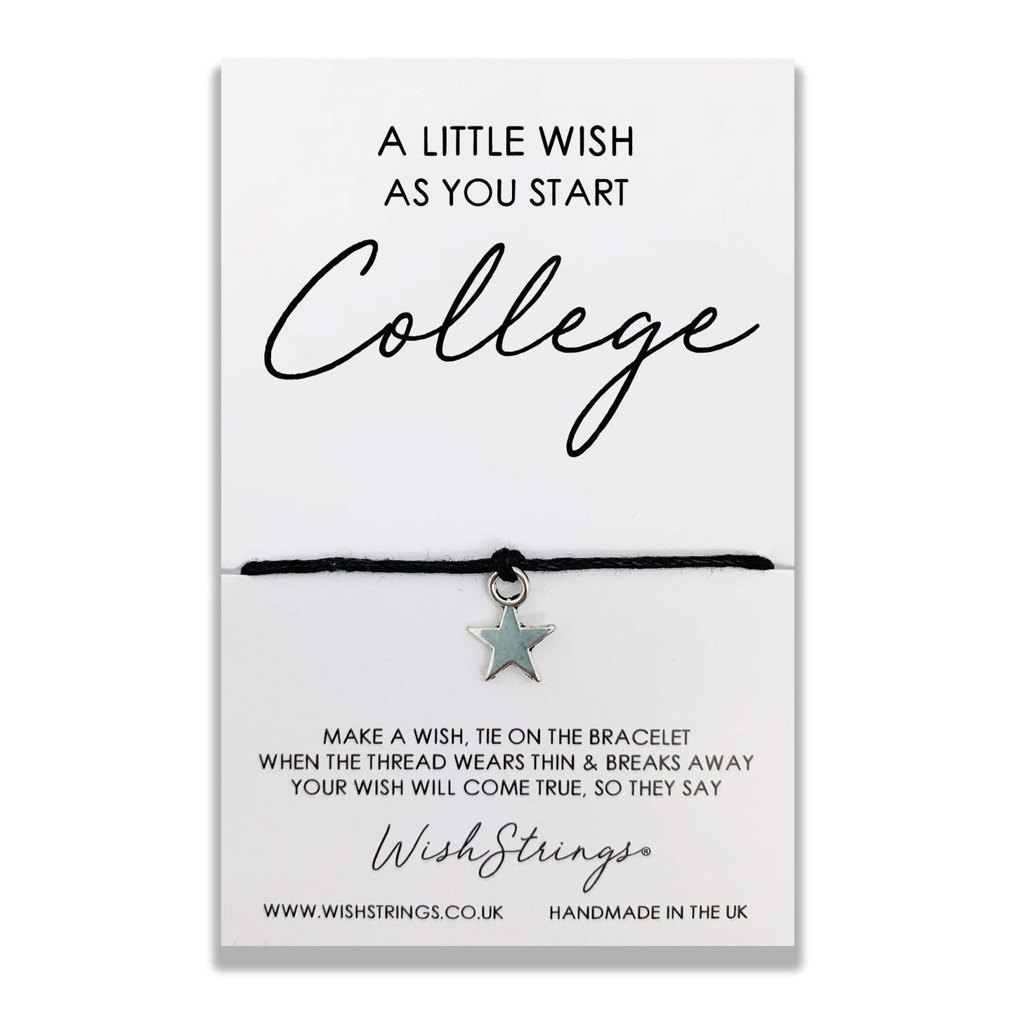 Start College Wish String Bracelet With Lucky Charm