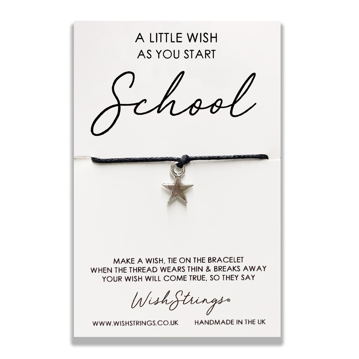 Start School Wish String Bracelet With Lucky Charm