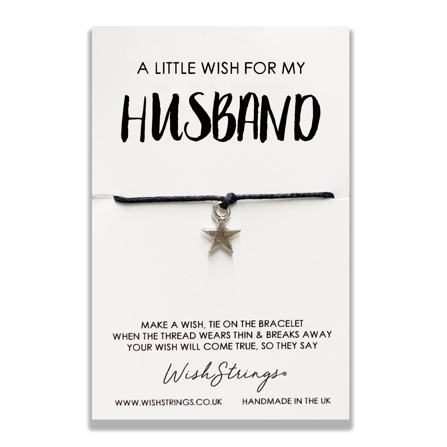 Husband Wish String Bracelet With Lucky Charm