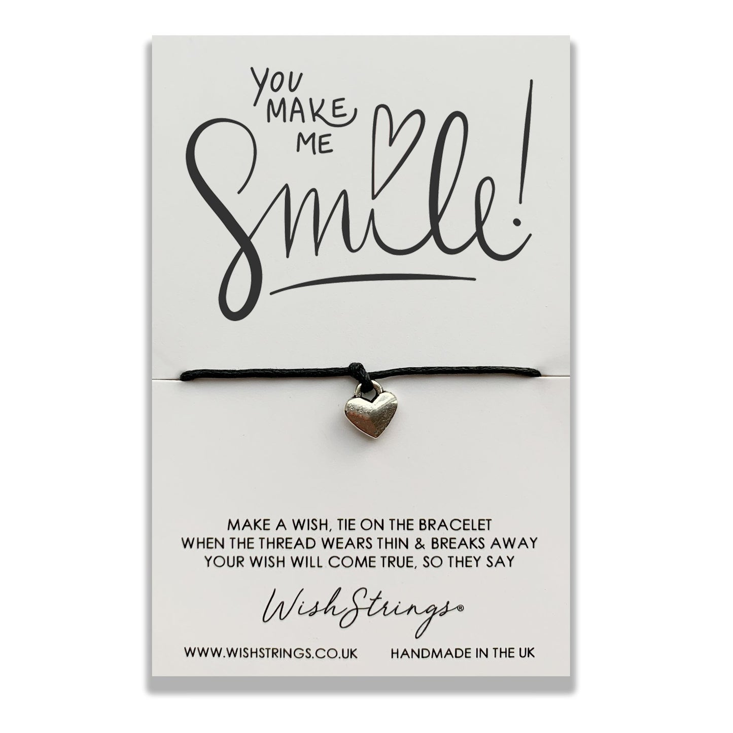 You Make Me Smile! Wish String Bracelet With Lucky Charm