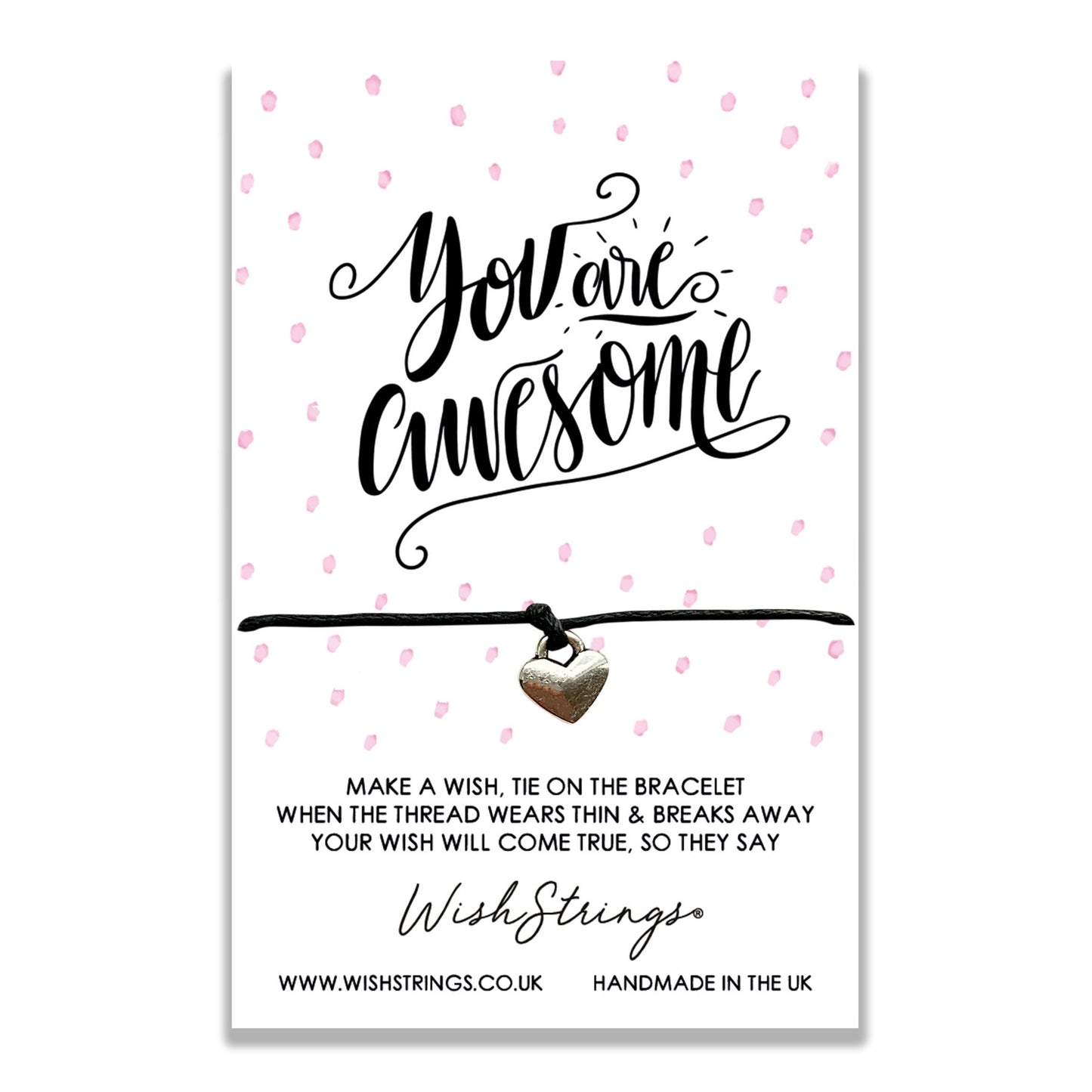 You Are Awesome Wish String Bracelet With Lucky Charm