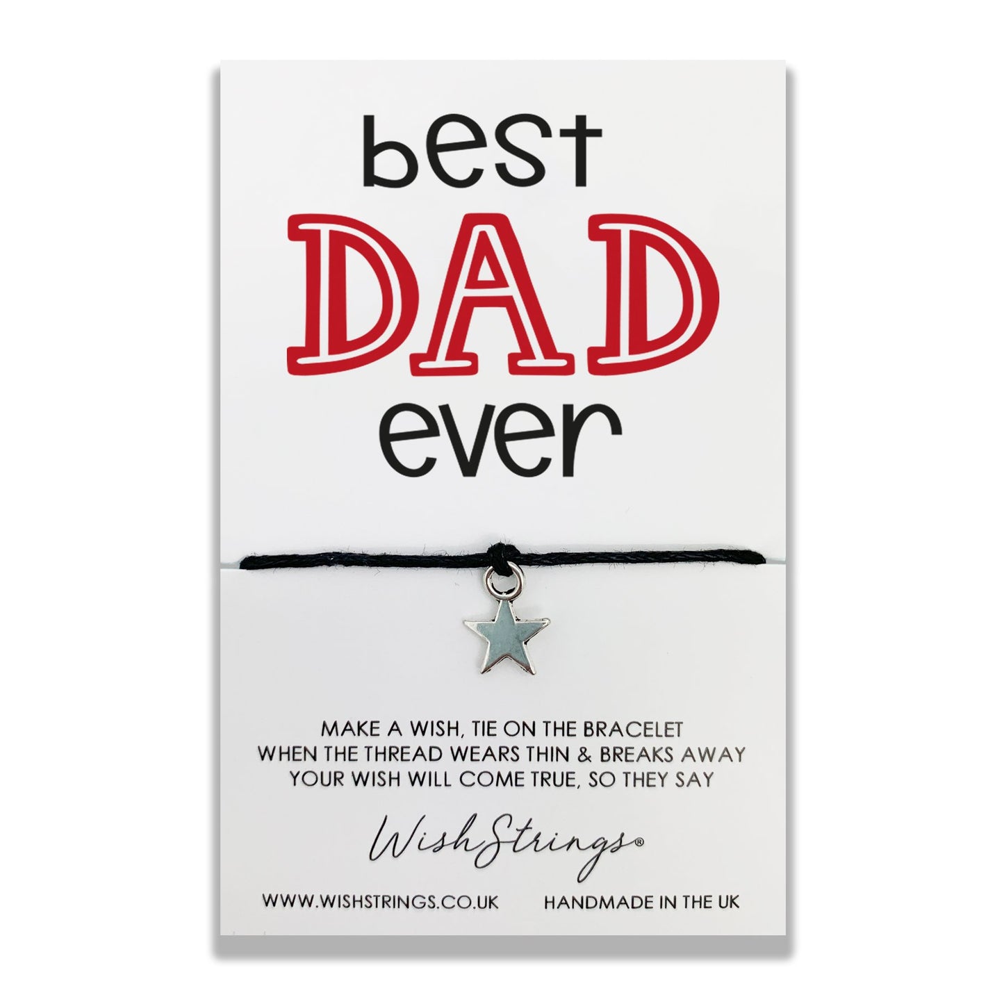 Best Dad Ever Wish String Bracelet With Lucky Charm