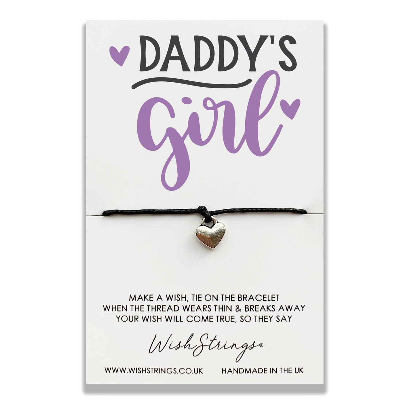 Daddy's Girl Wish String Bracelet With Lucky Charm