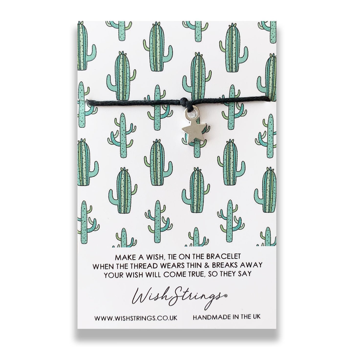 Cactus Pattern Wish String Bracelet With Lucky Charm