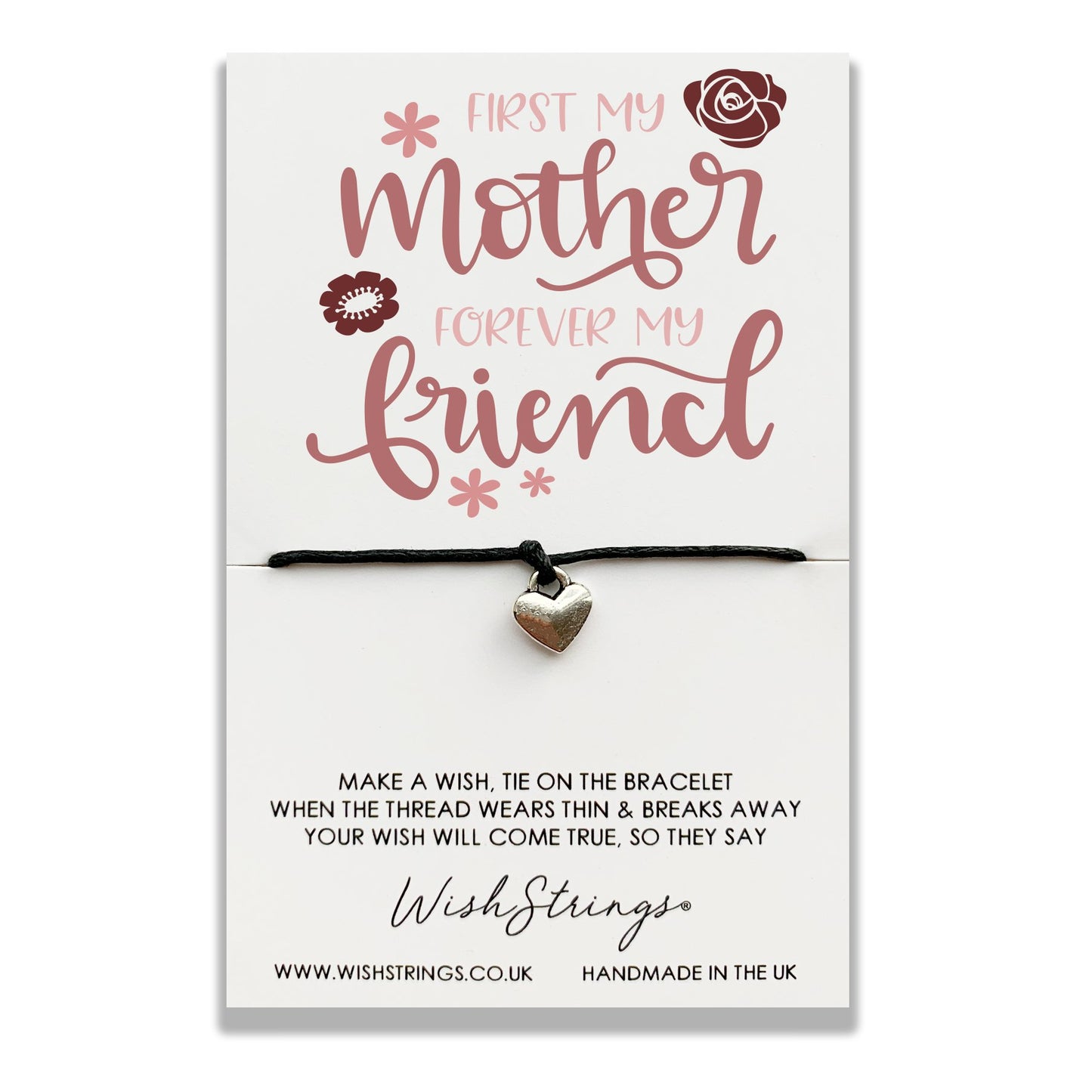 Mother Forever My Friend Wish String Bracelet With Lucky Charm