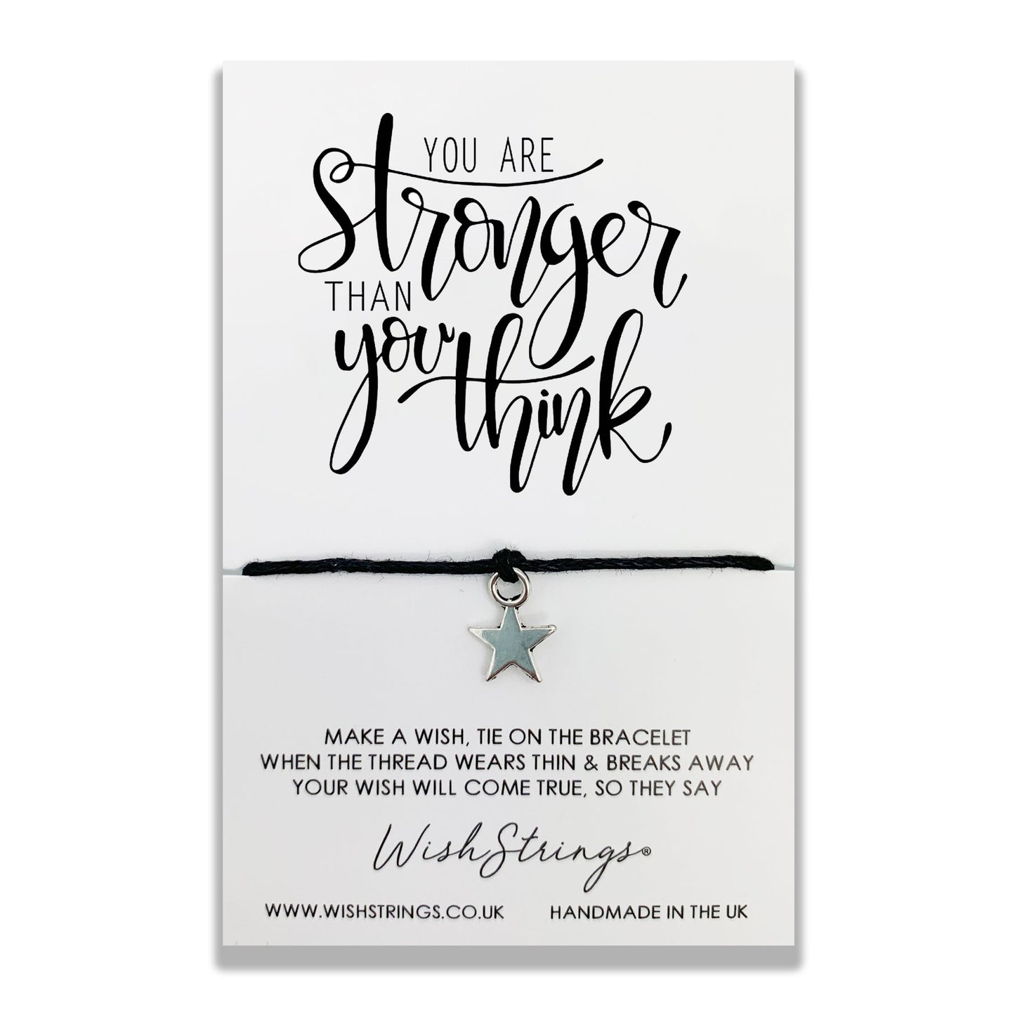 You Are Stonger Wish String Bracelet With Lucky Charm