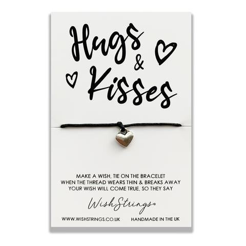 Hugs & Kisses Wish String Bracelet With Lucky Charm