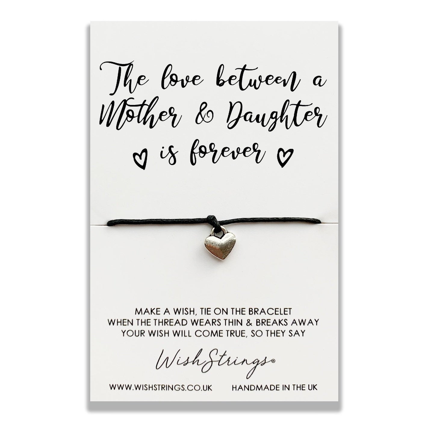 Mother & Daughter Wish String Bracelet With Lucky Charm