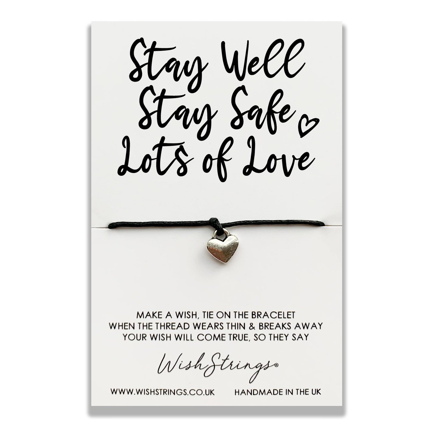 Stay Well Stay Safe Wish String Bracelet With Lucky Charm