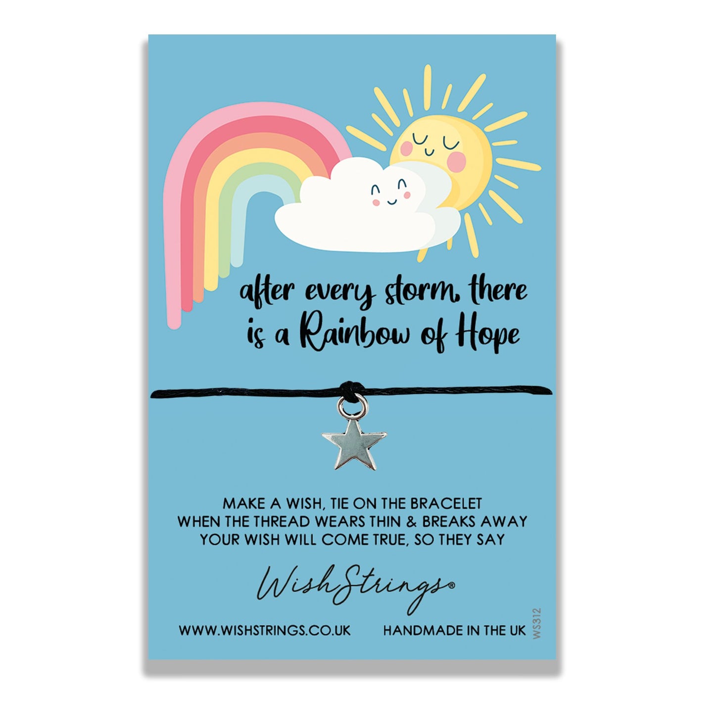 Rainbow of Hope Wish String Bracelet With Lucky Charm