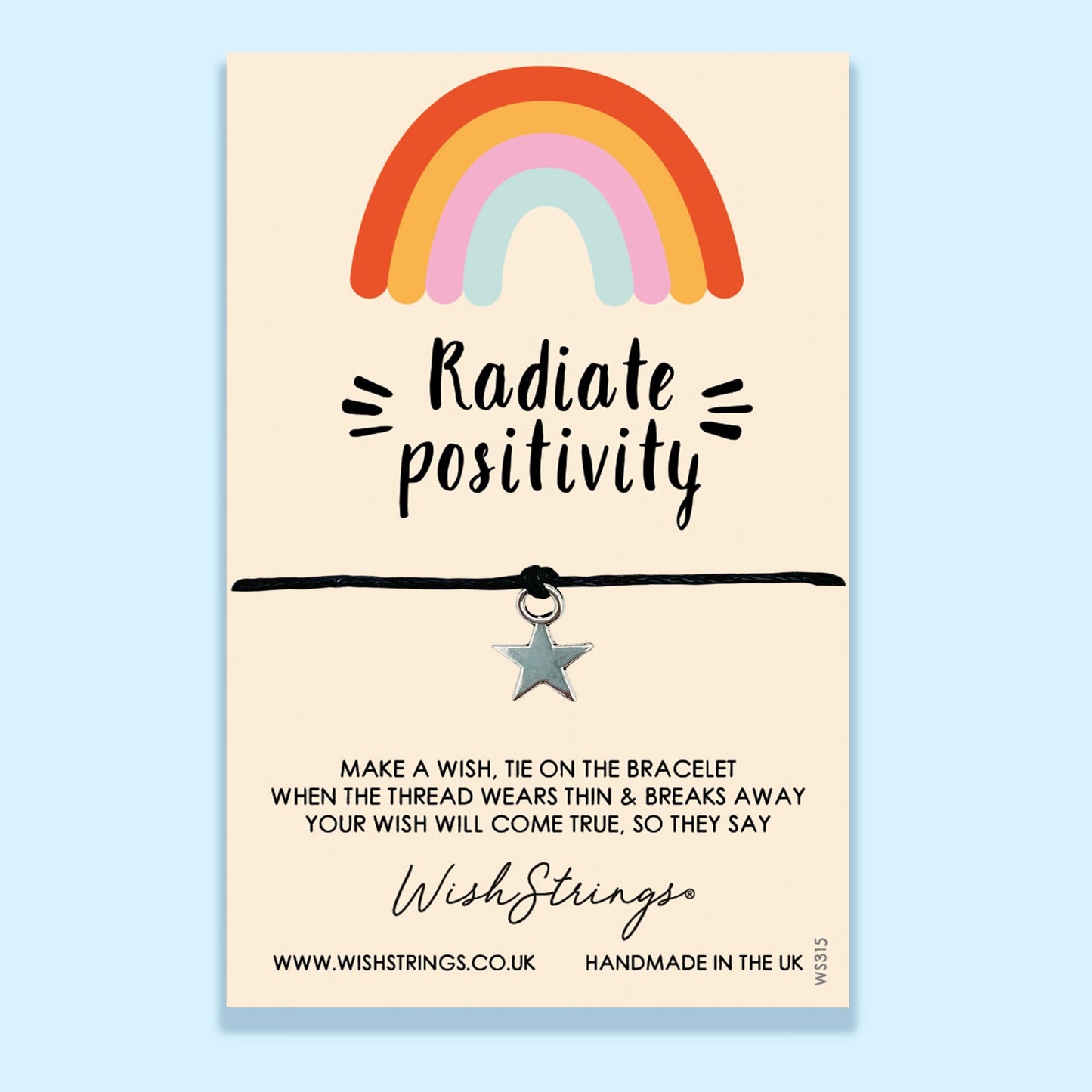 Radiate Positivity Wish String Bracelet With Lucky Charm