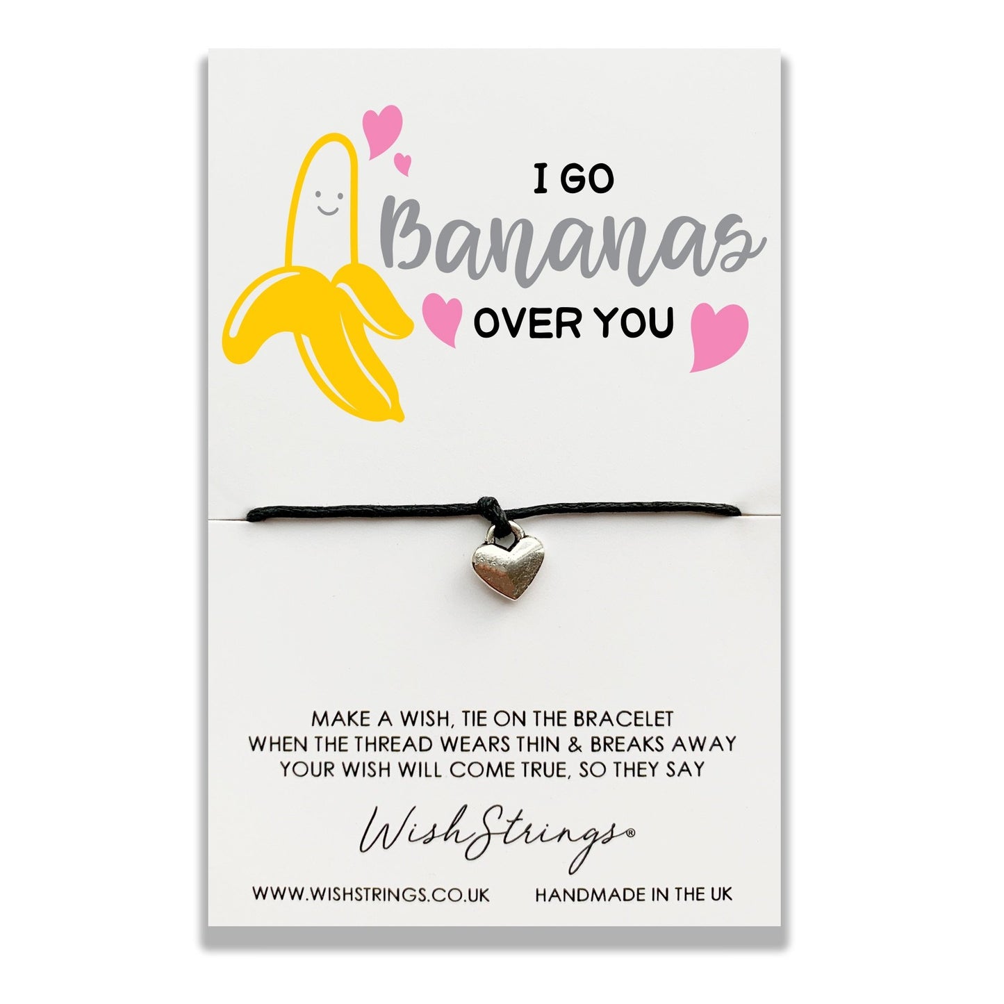 I Go Bananas Over You Wish String Bracelet With Lucky Charm