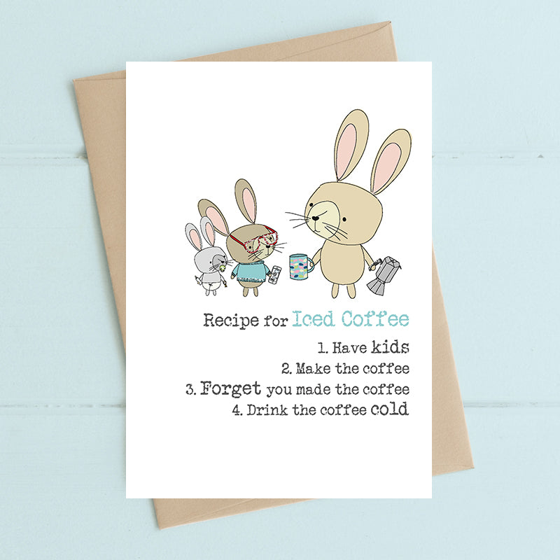 Recipe For Iced Coffee With Kids Greeting Card