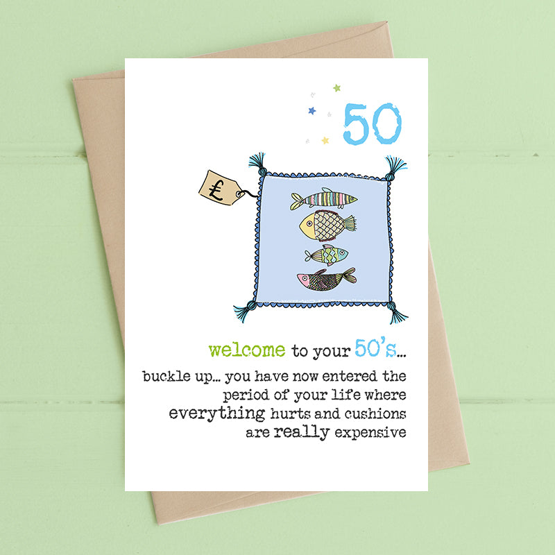Welcome To Your 50's Fifty Birthday Greeting Card