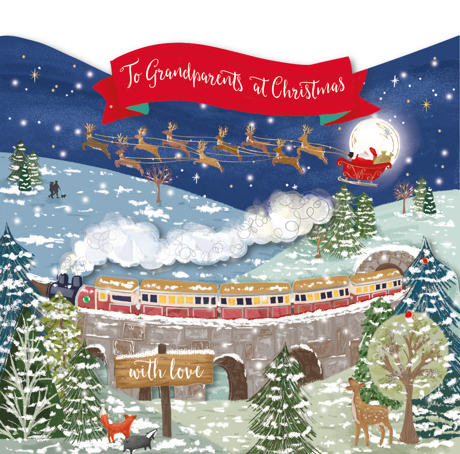 To Grandparents Embellished Christmas Greeting Card