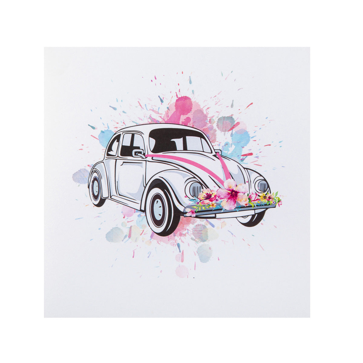 Classic Beetle Wedding Car Pop Up Greeting Card
