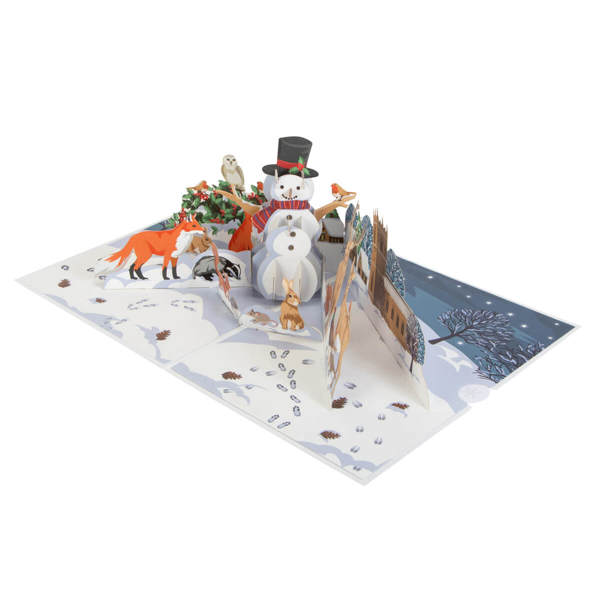 Winter Woodland Scene Pop Up Christmas Greeting Card