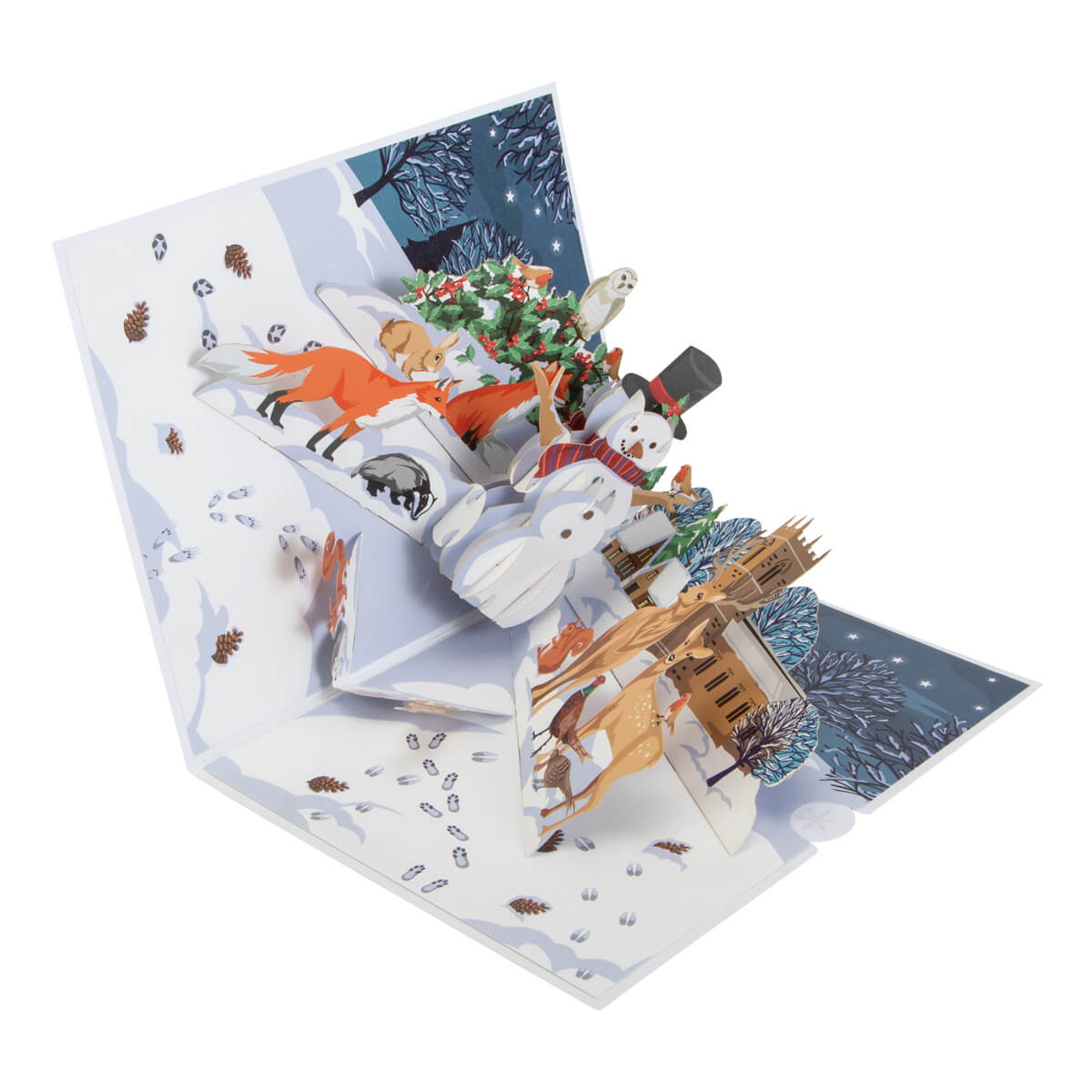 Winter Woodland Scene Pop Up Christmas Greeting Card
