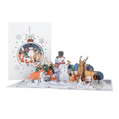 Winter Woodland Scene Pop Up Christmas Greeting Card