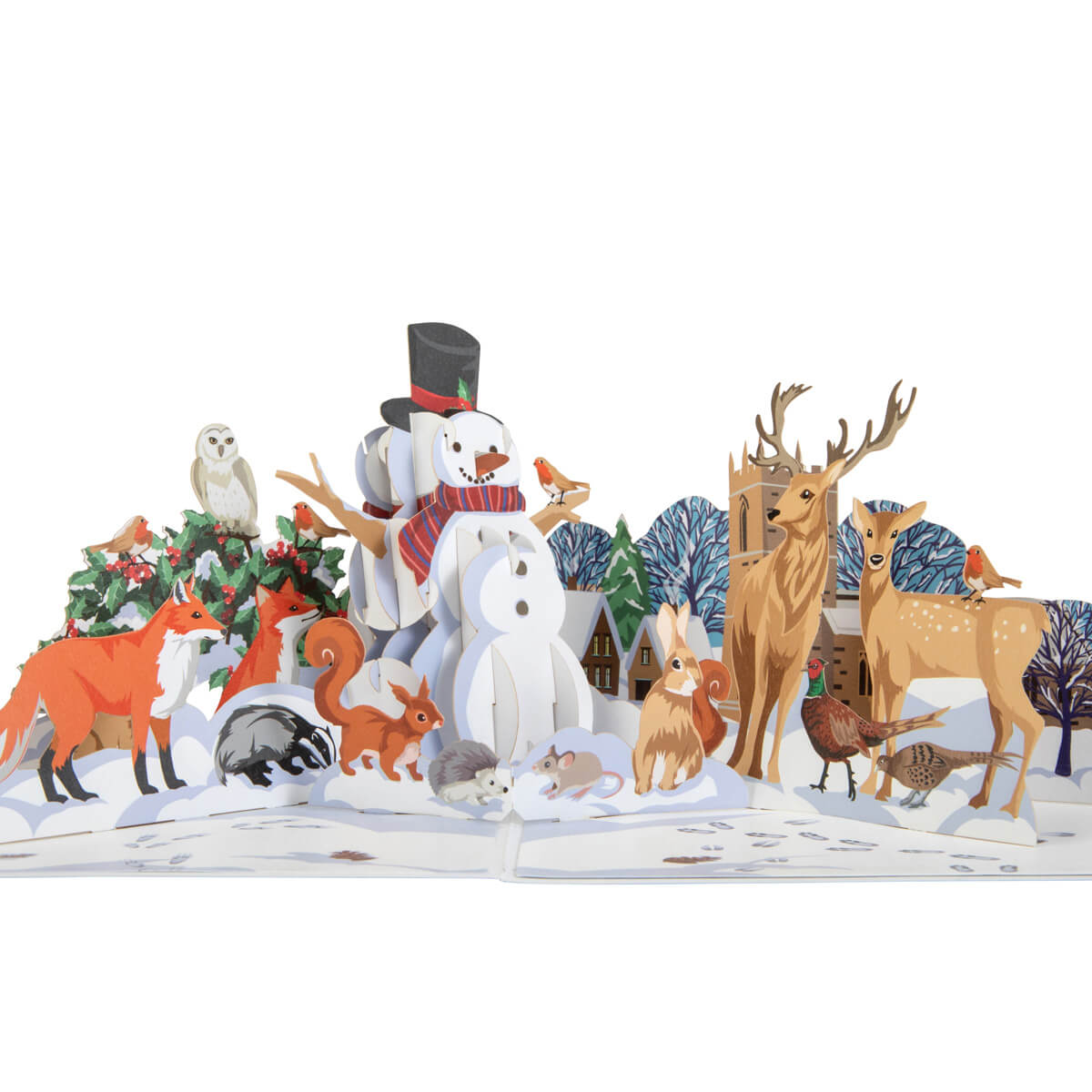 Winter Woodland Scene Pop Up Christmas Greeting Card