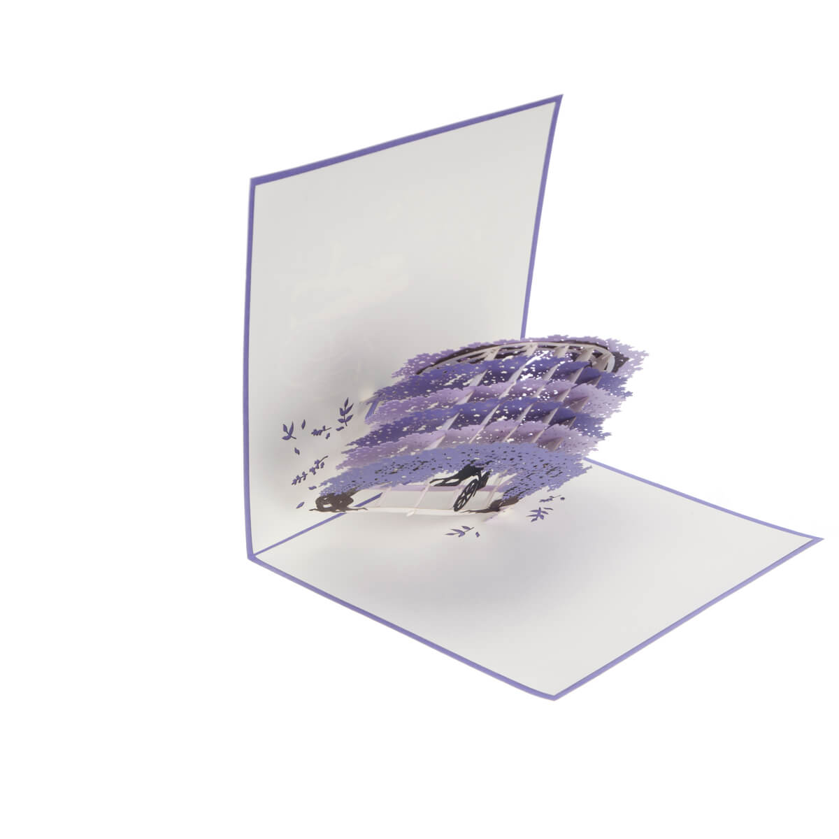 Wisteria Love Pop-Up Any Occasion Greeting Card Blank Inside