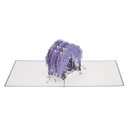 Wisteria Love Pop-Up Any Occasion Greeting Card Blank Inside