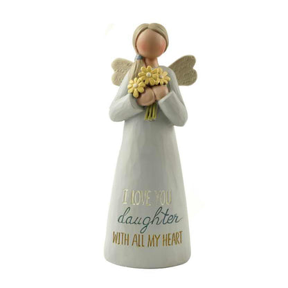 Daughter With All My Heart Feather & Grace Angel Figurine Guardian Angel Gift