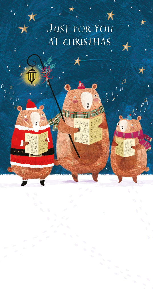 Carol Singing Bears Just For You Christmas Money Wallet Gift Card