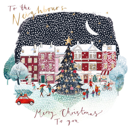 To The Neighbours Merry Christmas Foiled Christmas Greeting Card