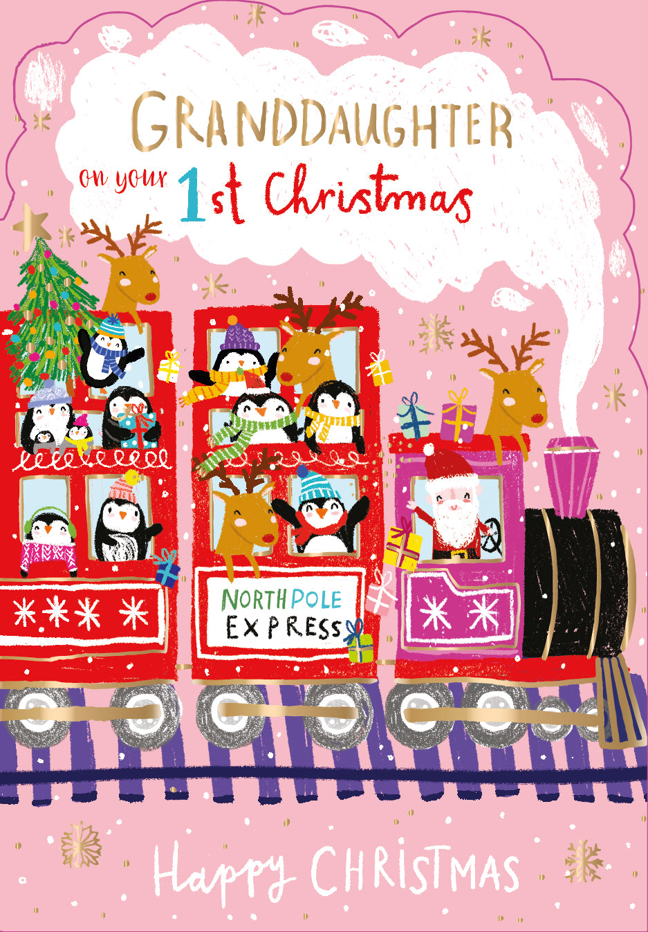 Granddaughter On Your 1st Christmas Foiled Christmas Greeting Card