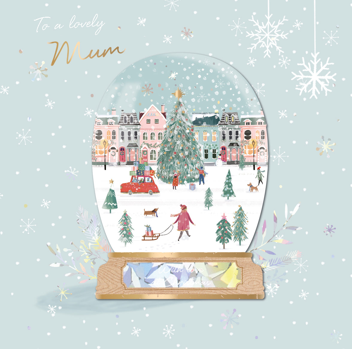 To A Lovely Mum Snow Globe With Love Luxury Christmas Greeting Card