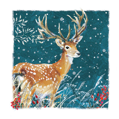 The Wildlife Festive Winter Majestic Stag Christmas Card