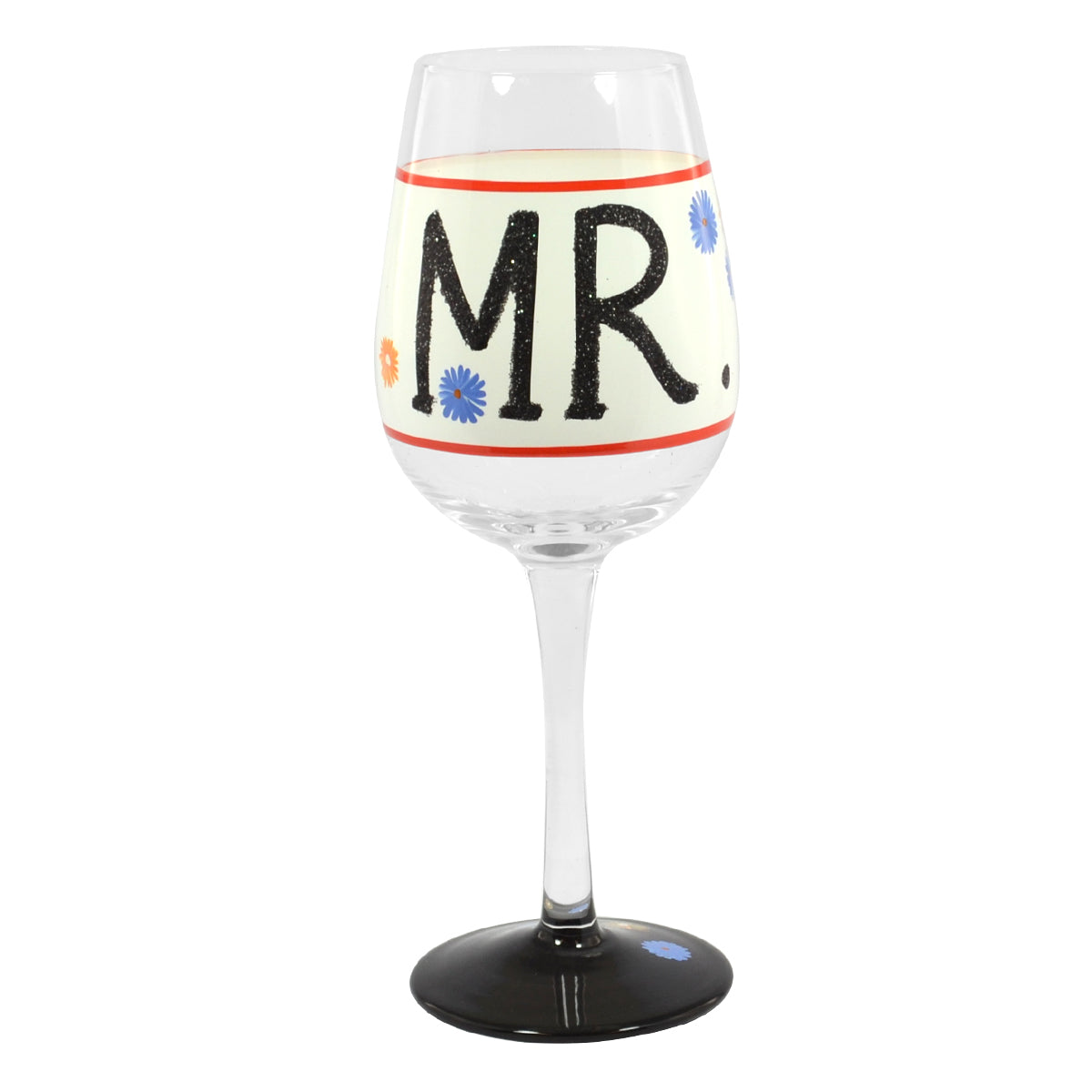 'Mr' Off The Cuff Decorated Wine Glass In Gift Box