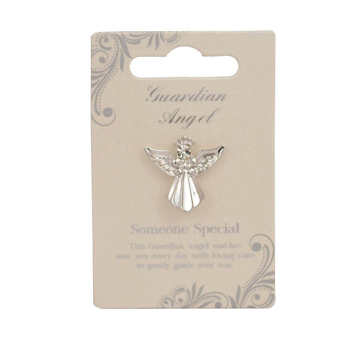 Someone Special Guardian Angel Silver Coloured Angel Pin With Gem Stone