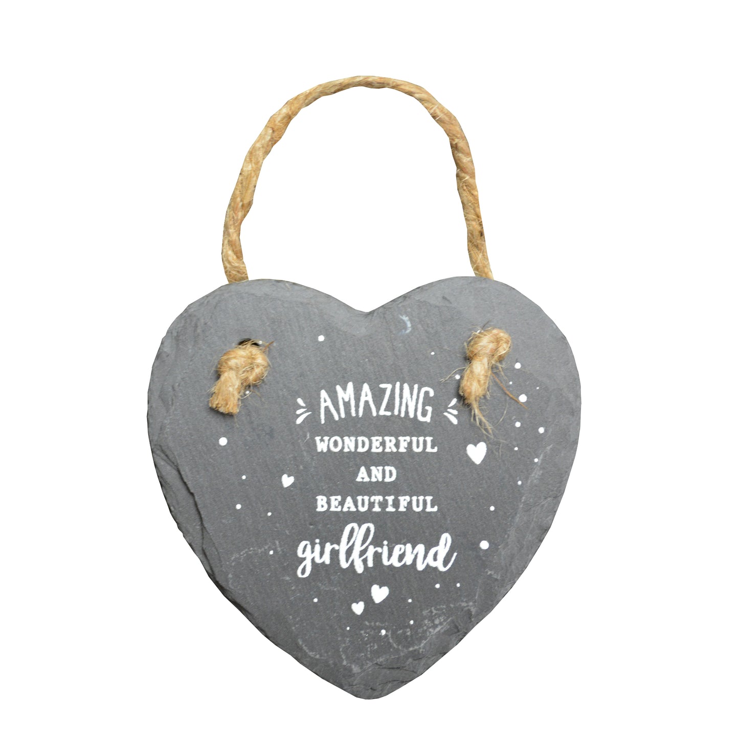 Amazing Girlfriend Mini Heart Shaped Hanging Slate Plaque