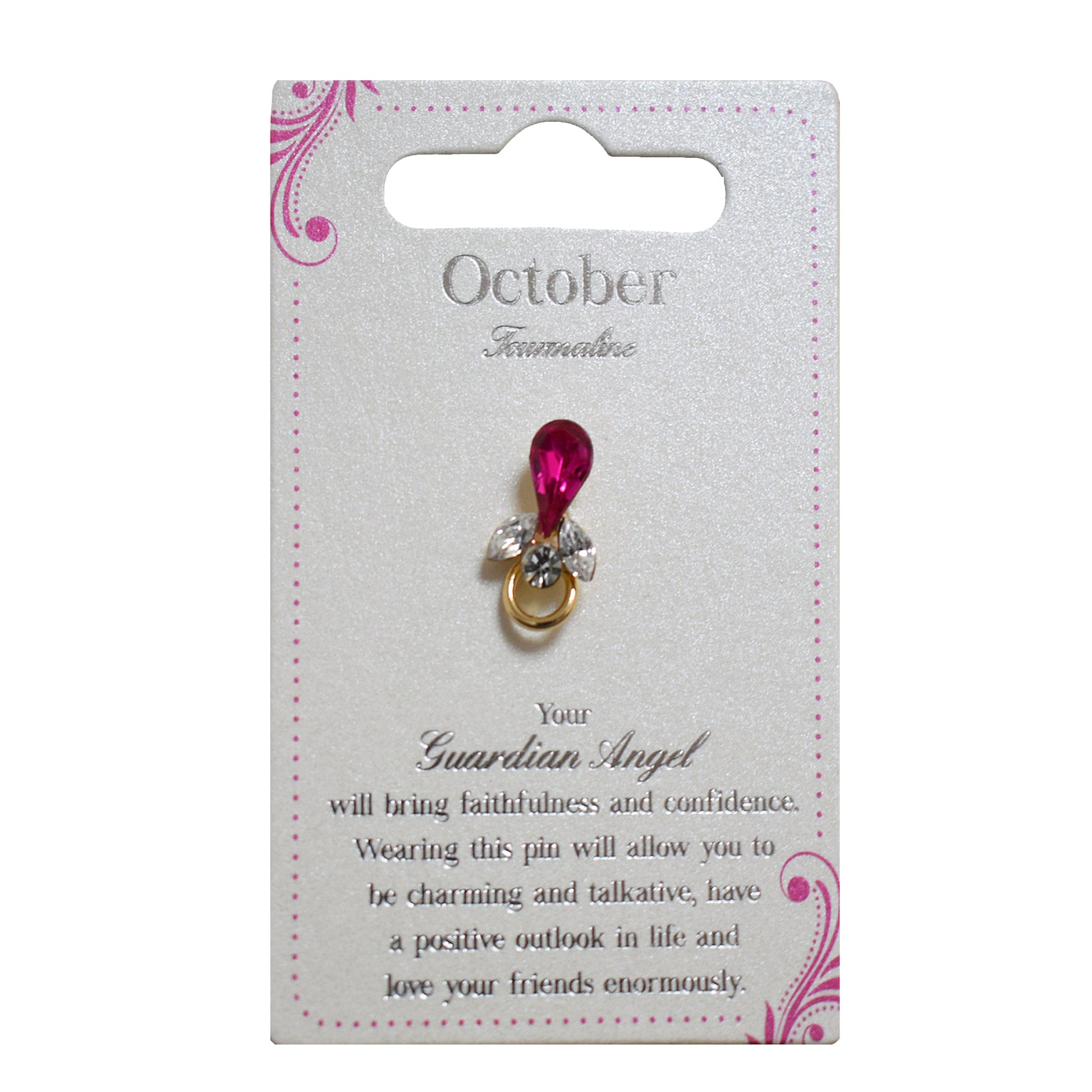 October Angel Guardian Angel October Birthstone Angel Pin With Gem Stone – Love Kate's
