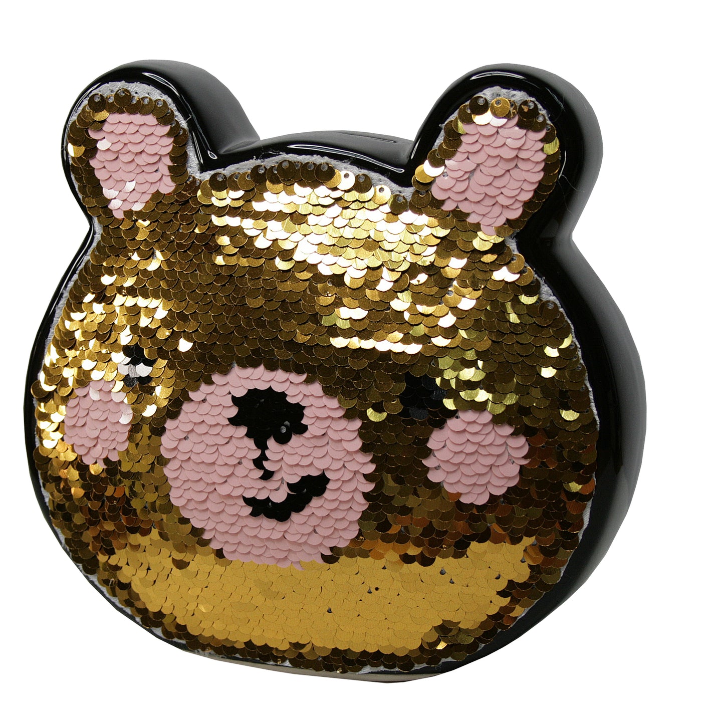 Sequin Bear Ceramic Money Box With Stopper