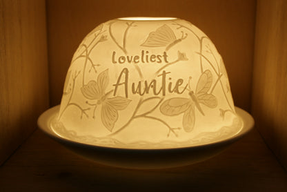Nordic Lights Loveliest Auntie Bone Porcelain Candle Shade