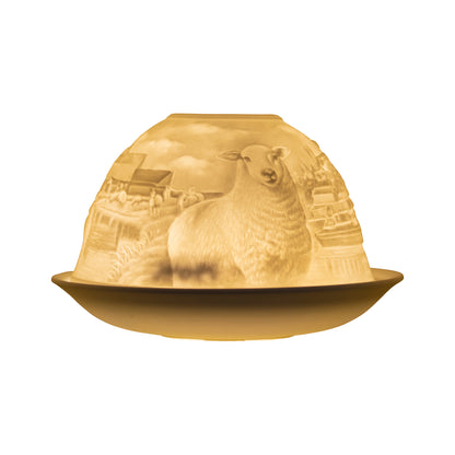 Nordic Lights Stencil Spring Lamb Bone Porcelain Candle Shade