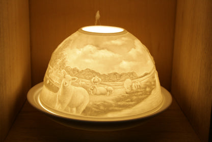 Nordic Lights Stencil Spring Lamb Bone Porcelain Candle Shade