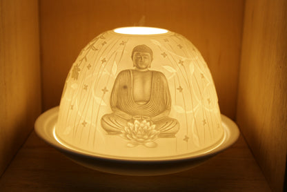 Nordic Lights Stencil Buddha Bone Porcelain Candle Shade