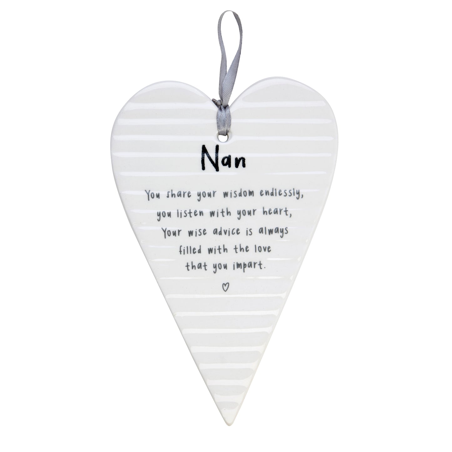 Heart Shaped Ceramic Plaque Nan Filled With Love Guardian Angel