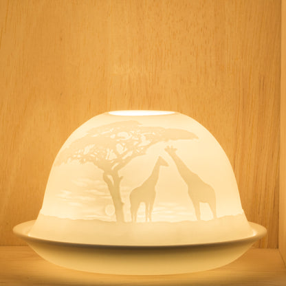 Nordic Lights Stencil Giraffes Bone Porcelain Candle Shade
