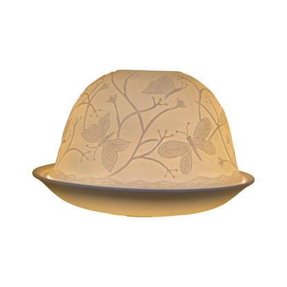 Nordic Lights Butterflies Bone Porcelain Candle Shade