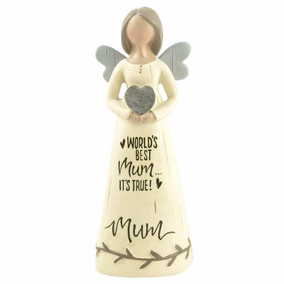 World's Best Mum It's True Feather & Grace Angel Figurine Guardian Angel Gift