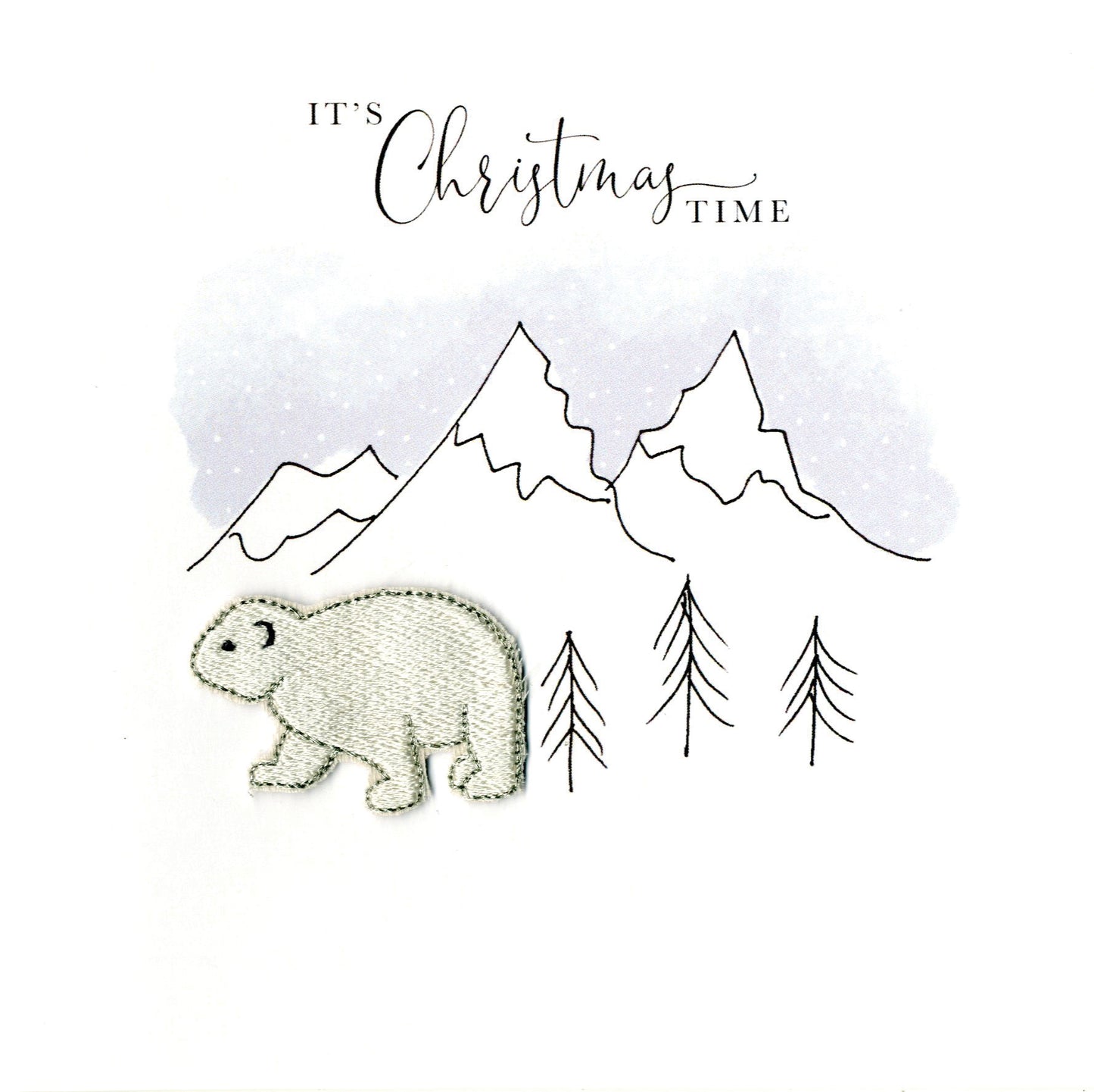 Individual Festive Polar Bear Christmas Card Hand-Finished